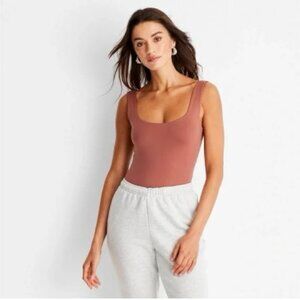 Abercrombie & Fitch tank bodysuit in dusty rose